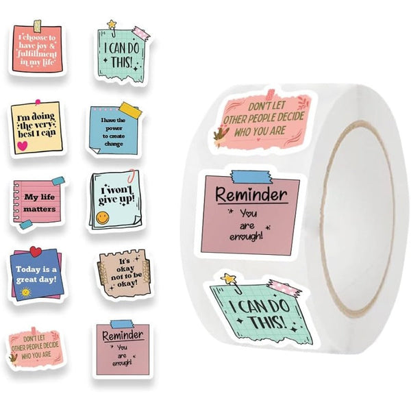 500PCS Motivational Quote Stickers Roll